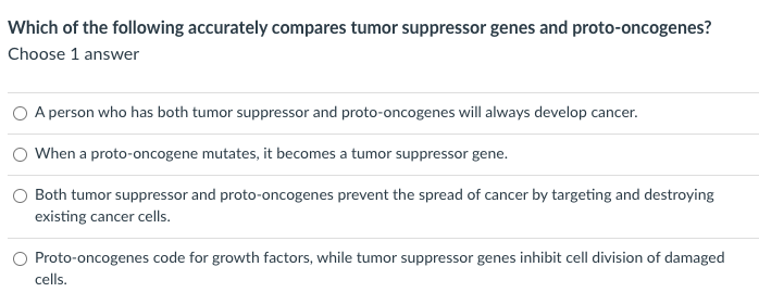 tumor suppressor genes and proto oncogenes