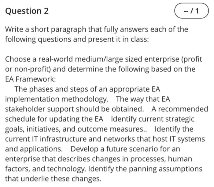 Solved Question 2 Write A Short Paragraph That Fully Answers | Chegg.com