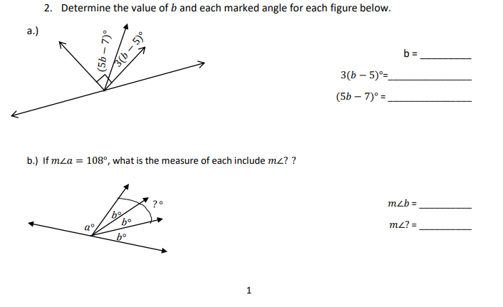 Solved 2. Determine The Value Of B And Each Marked Angle For | Chegg.com