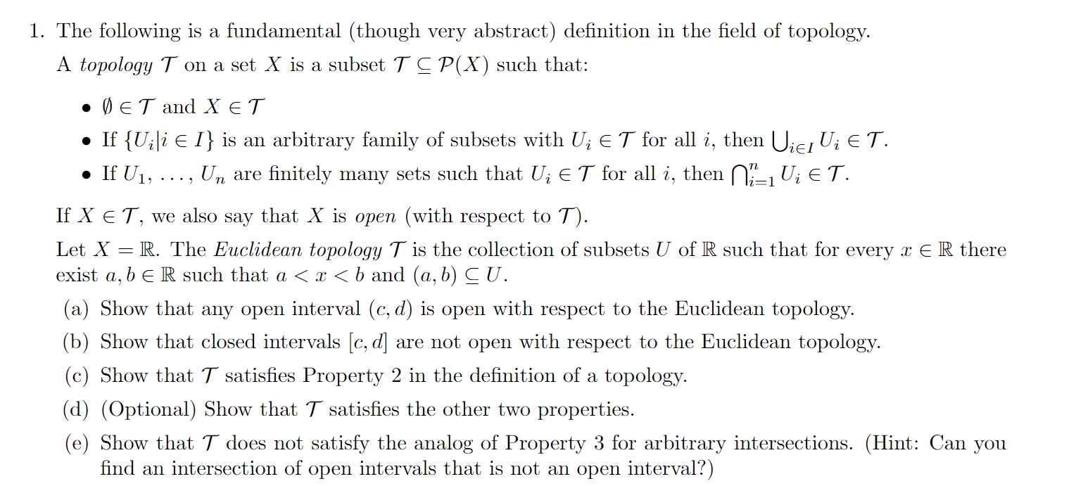 Solved 1. The following is a fundamental (though very | Chegg.com