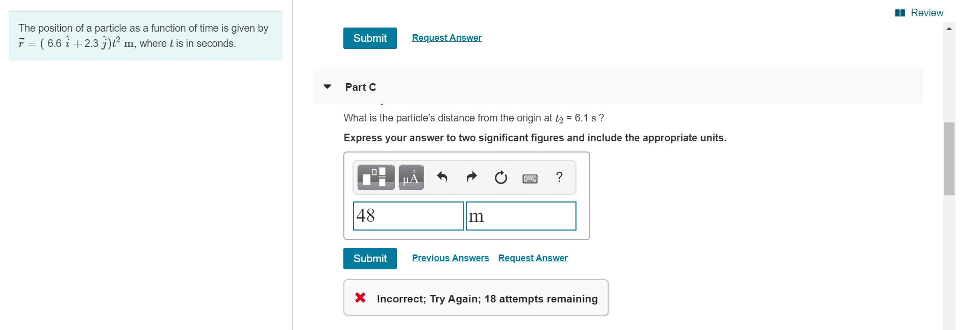 Solved Problem 3.23 n Review The position of a | Chegg.com
