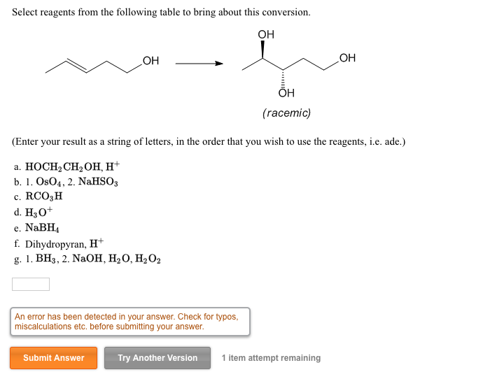 Solved Select Reagents From The Following Table To Bring | Chegg.com