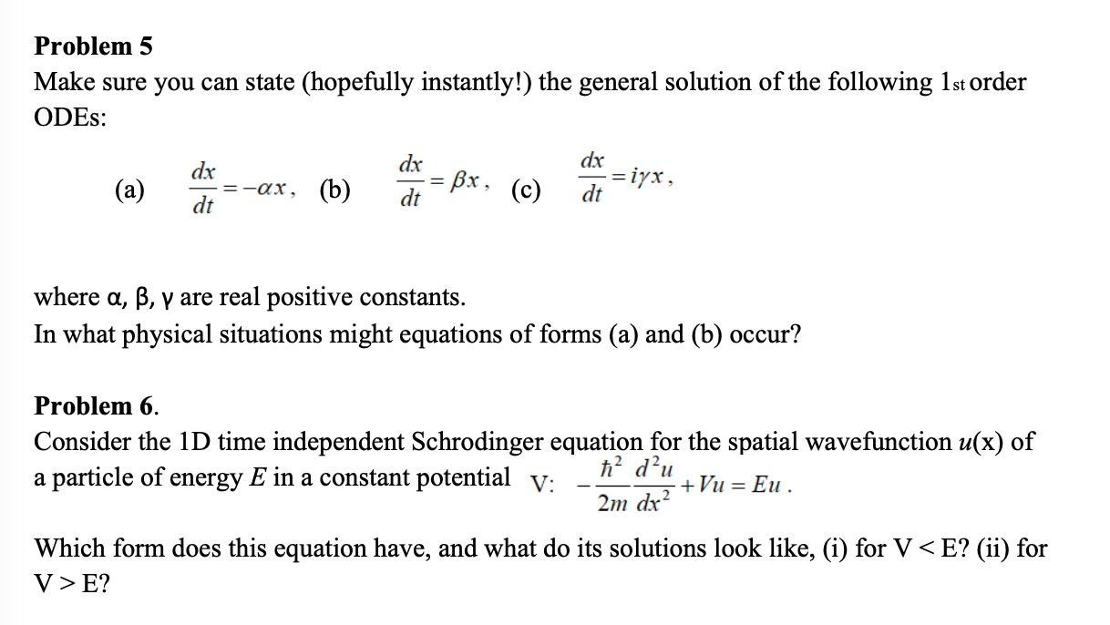 Solved Problem 5 Make Sure You Can State (hopefully | Chegg.com