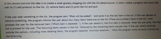 Solved In the second exercise the idea is to create a small | Chegg.com
