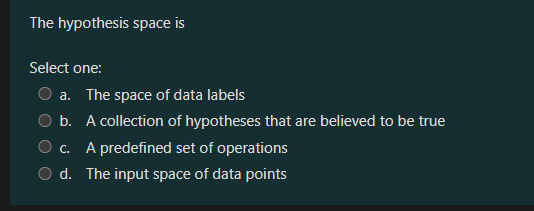 hypothesis space contains true function