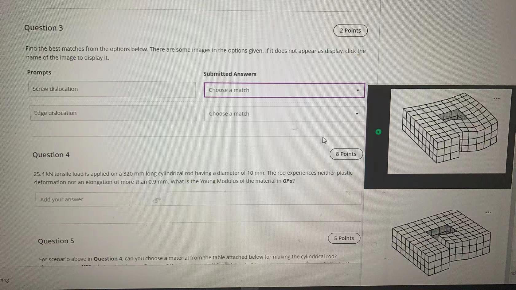 Solved Question 3 2 Points Find the best matches from the | Chegg.com