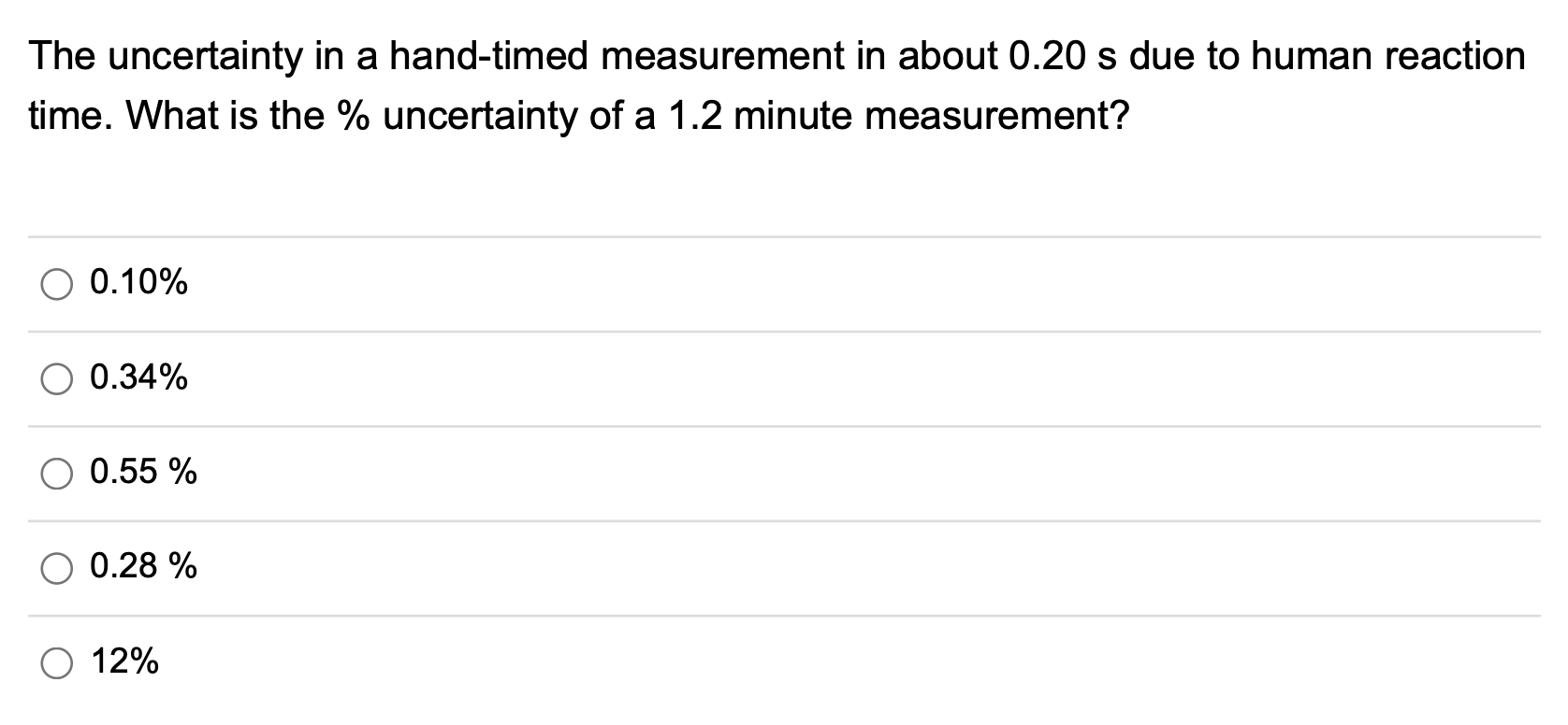 Solved The uncertainty in a hand-timed measurement in about | Chegg.com