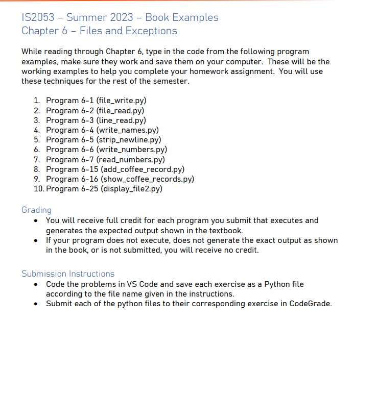 IS2053 - Summer 2023 - Book Examples Chapter 6 - | Chegg.com