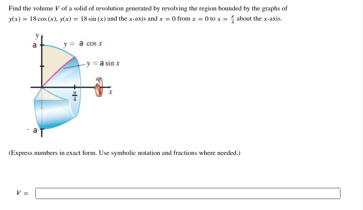 Solved 1. Find The Volume 𝑉 Of A Solid Of Revolution | Chegg.com