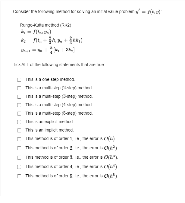 Solved Consider the following method for solving an initial | Chegg.com