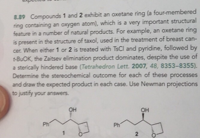 Solved Compounds 1 and 2 exhibit an oxetane ring (a | Chegg.com