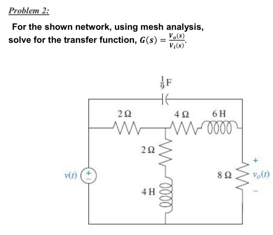 Solved Problem 2: For the shown network, using mesh | Chegg.com