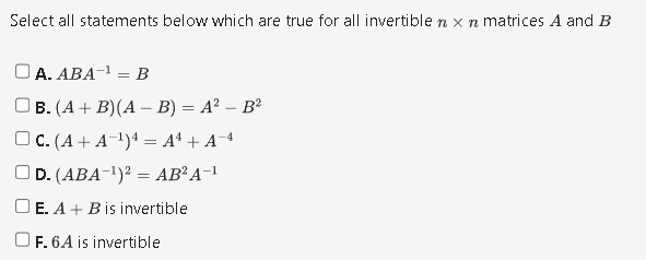 Solved Select All Statements Below Which Are True For All | Chegg.com