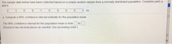Solved The sample data below have been collected based on a | Chegg.com