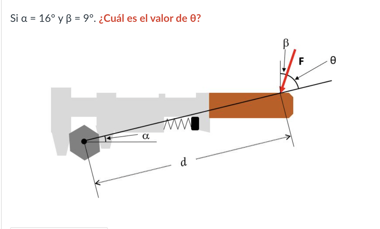 Si \( \alpha=16^{\circ} \vee B=9^{\circ} \); Cuál es el valor de \( \theta \) ?