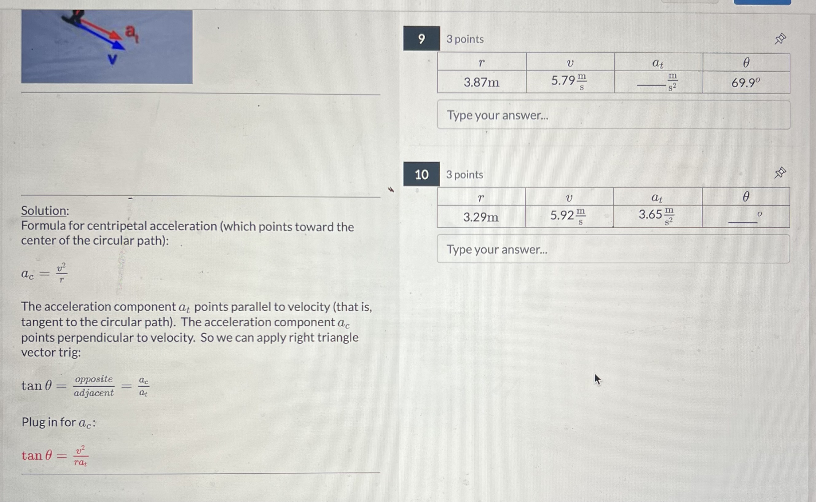 Solved Solution The projectile motion equations
