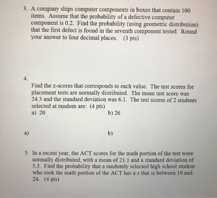 Solved 3. A company ships computer components in boxes that