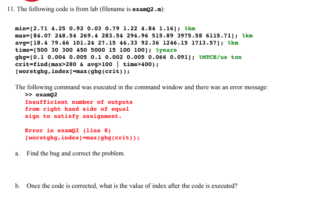 11. The following code is from lab (filename is | Chegg.com
