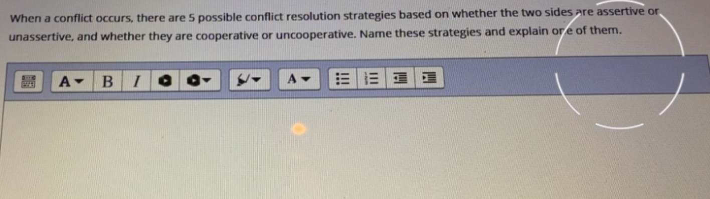 Solved When a conflict occurs, there are 5 possible conflict | Chegg.com