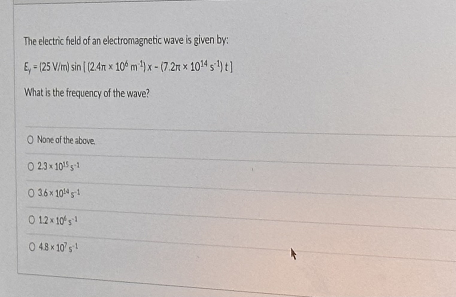 Solved The Electric Field Of An Electromagnetic Wave Is | Chegg.com