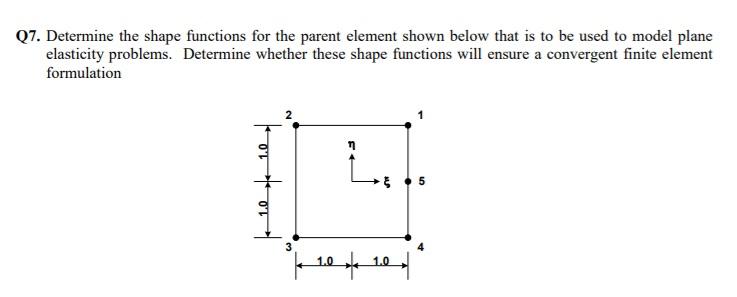 Solved Q7. Determine the shape functions for the parent | Chegg.com