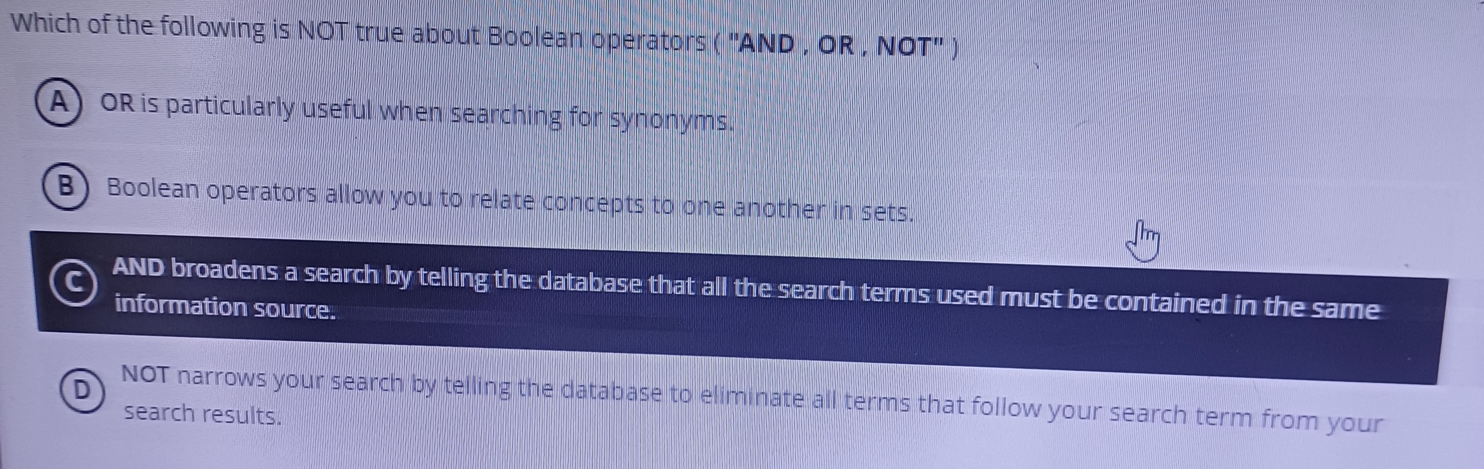 Solved Which of the following is NOT true about Boolean