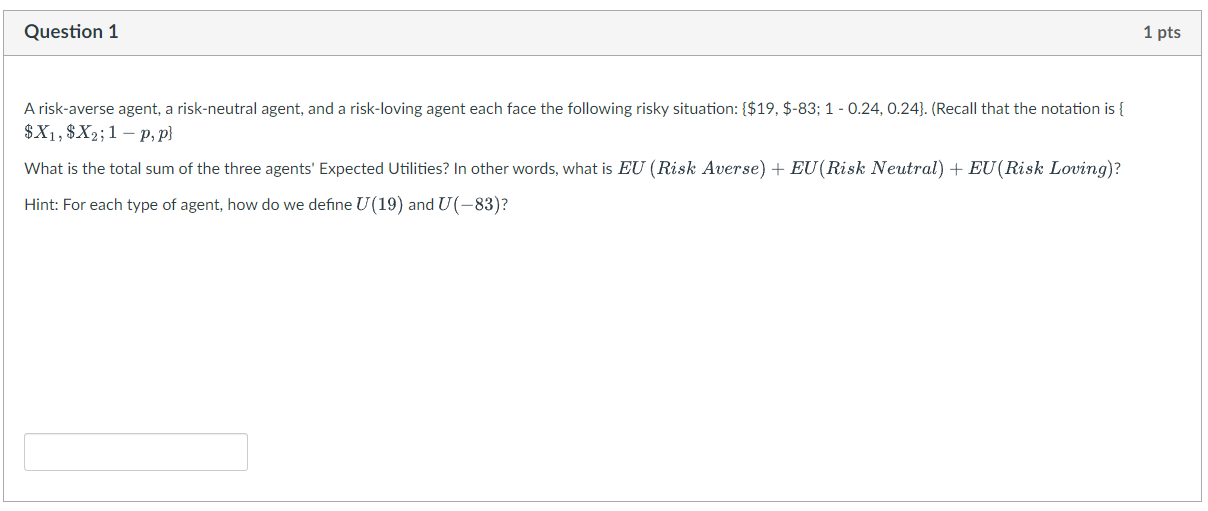 Solved A Risk-averse Agent, A Risk-neutral Agent, And A | Chegg.com