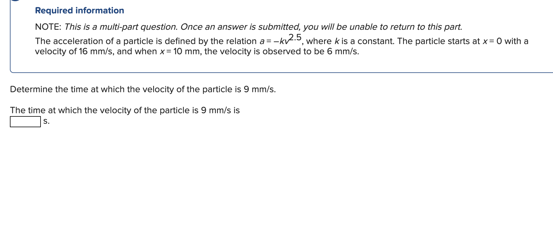 Solved Required information NOTE: This is a multi-part | Chegg.com