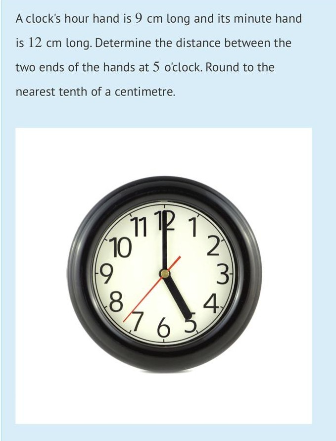 Solved A clock's hour hand is 9 cm long and its minute hand