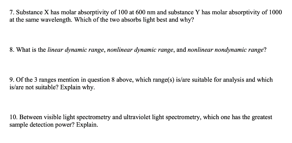 solved-7-substance-x-has-molar-absorptivity-of-100-at-600-chegg