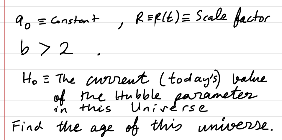 Solved Universe Whomogeneous Isotropic Consider , . Assume | Chegg.com