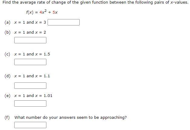 Solved Find the average rate of change of the given function | Chegg.com