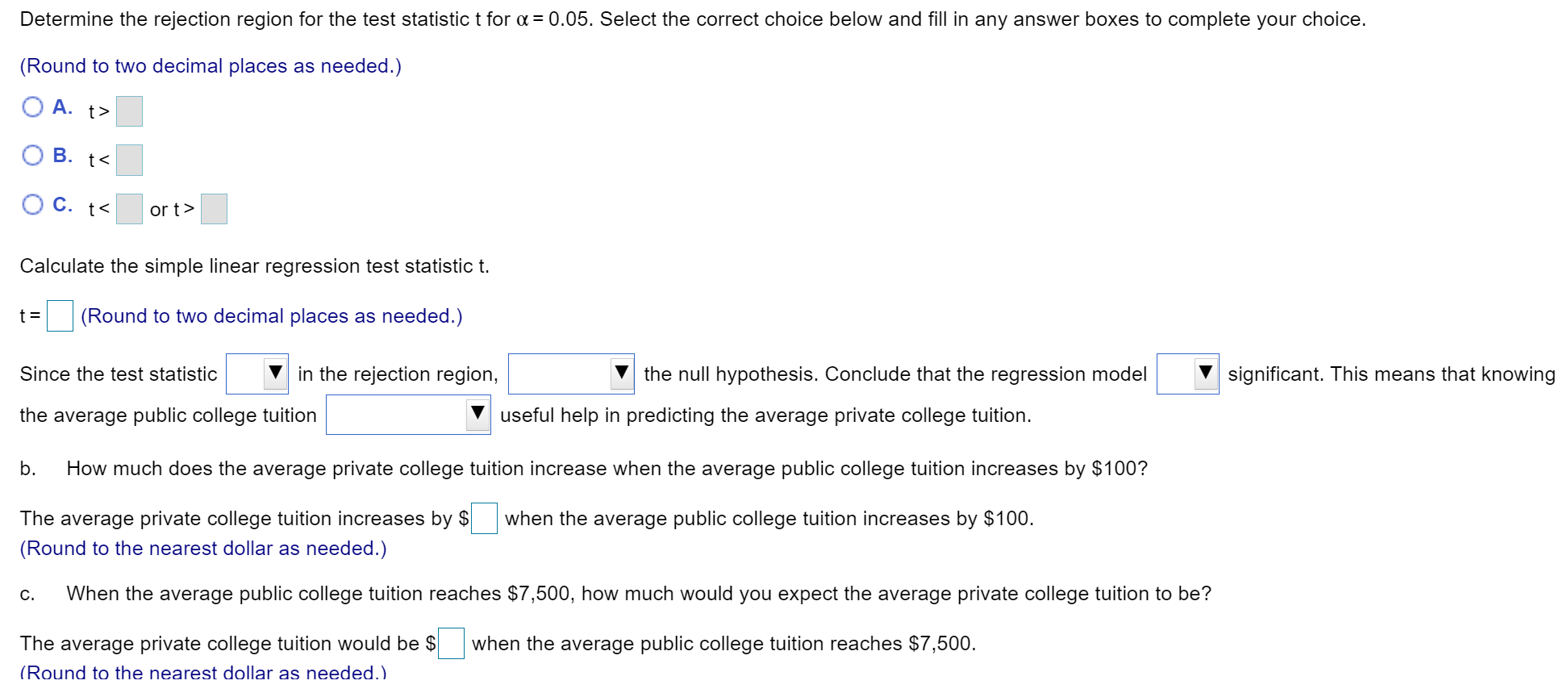 Solved The Data Shown Below Indicate The Average Tuition (in | Chegg.com