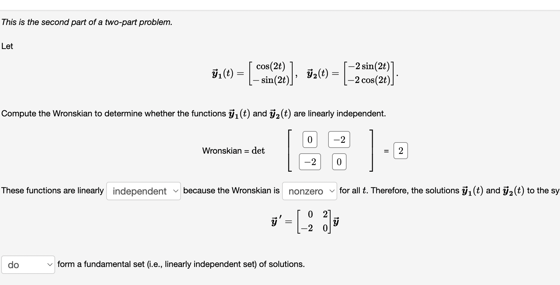 Solved This is the second part of a two-part problem. Let | Chegg.com
