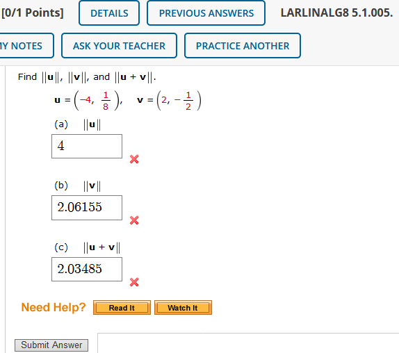 Solved [0/1 Points] DETAILS PREVIOUS ANSWERS LARLINALG8 | Chegg.com