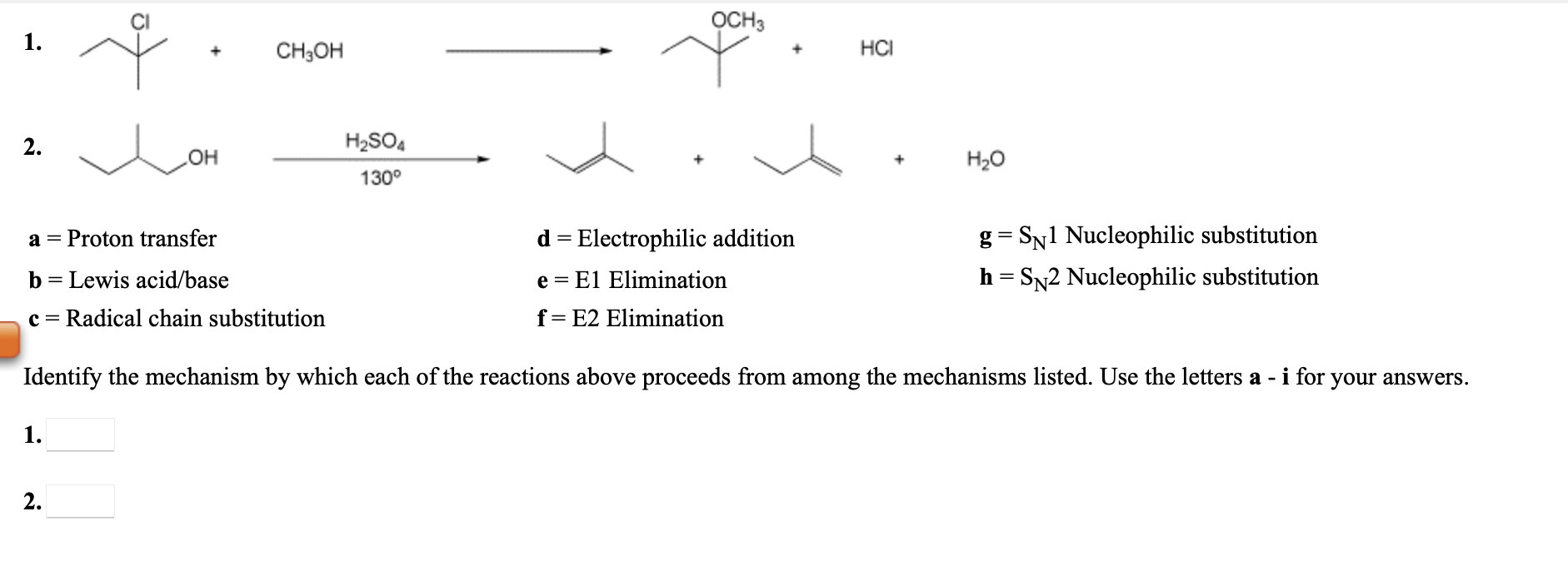 Solved OCH3 1. of CH3OH HCI 2. OH H2SO4 130° H20 a= Proton | Chegg.com