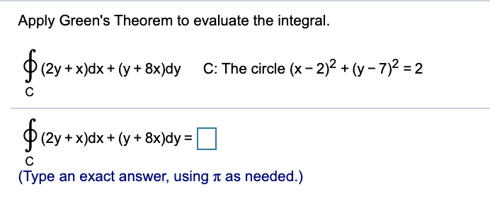 Solved Apply Green's Theorem to evaluate the integral. $ 12y | Chegg.com