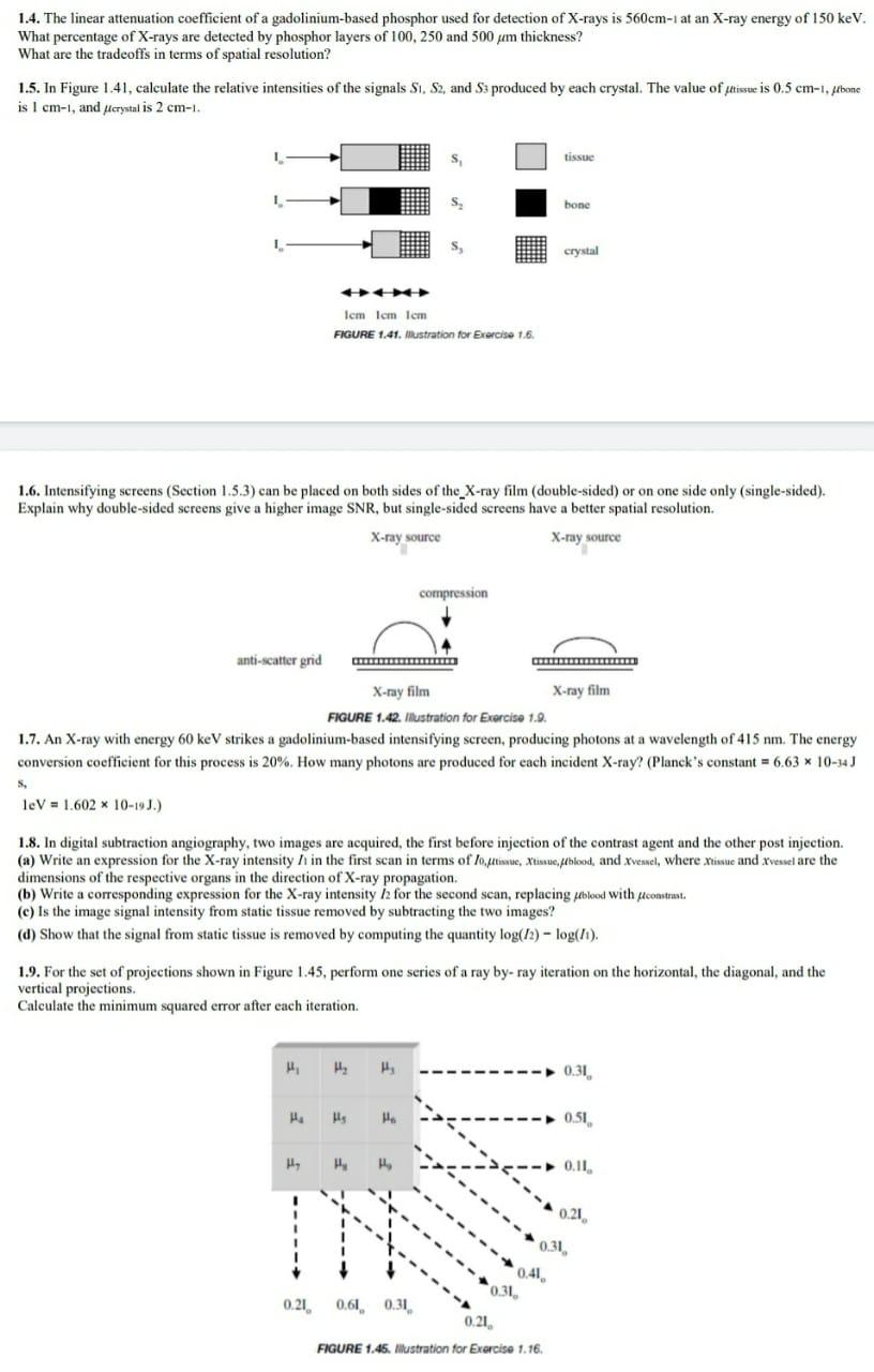 Solved 1.4. The linear attenuation coefficient of a | Chegg.com