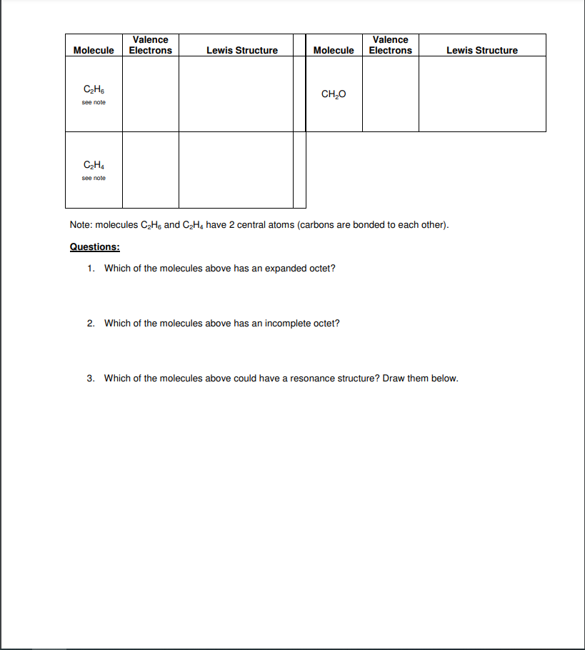 LEWIS STRUCTURES AND MOLECULAR SHAPES 1. Summarize in | Chegg.com