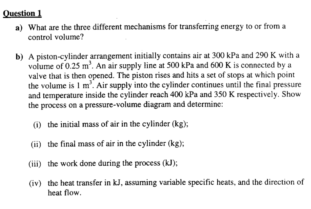 Question 1 a) What are the three different mechanisms | Chegg.com