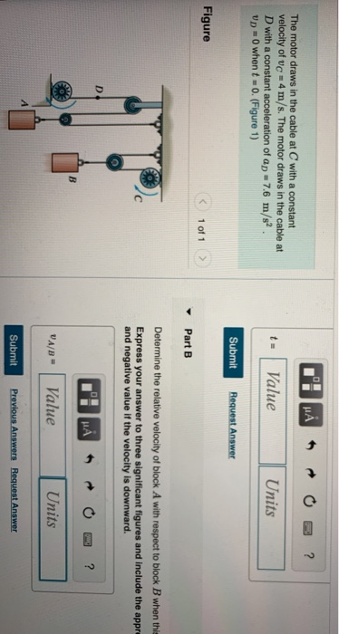 Solved ? The Motor Draws In The Cable At C With A Constant | Chegg.com