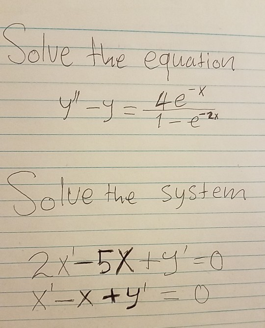 2x5 Math Equation Example Solved Solve the equation Solve the system 2x - 5x+y =0 | Chegg.com