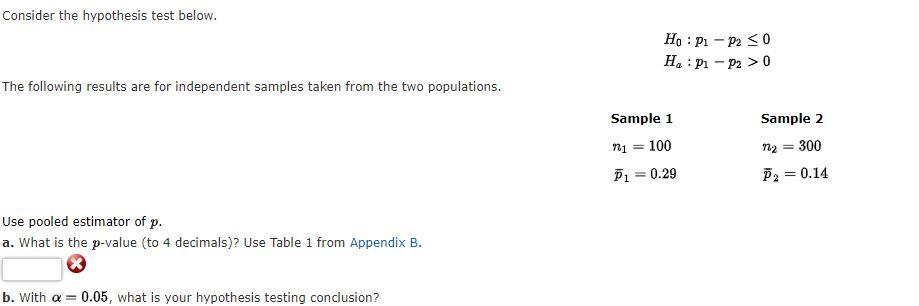 Solved Consider The Hypothesis Test Below. | Chegg.com