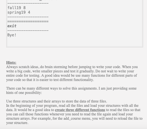 In this Assignment you will develop a file I/O based | Chegg.com