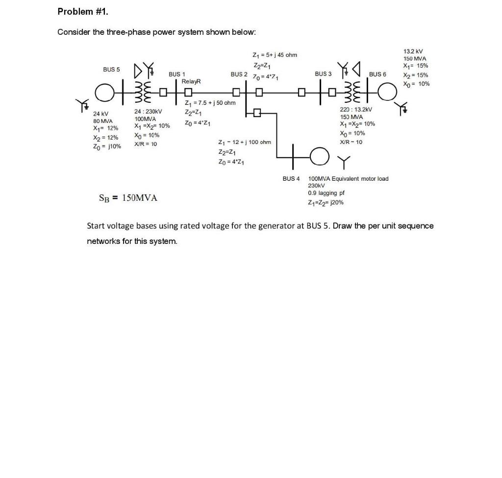 Solved Problem #1. Consider the three-phase power system | Chegg.com