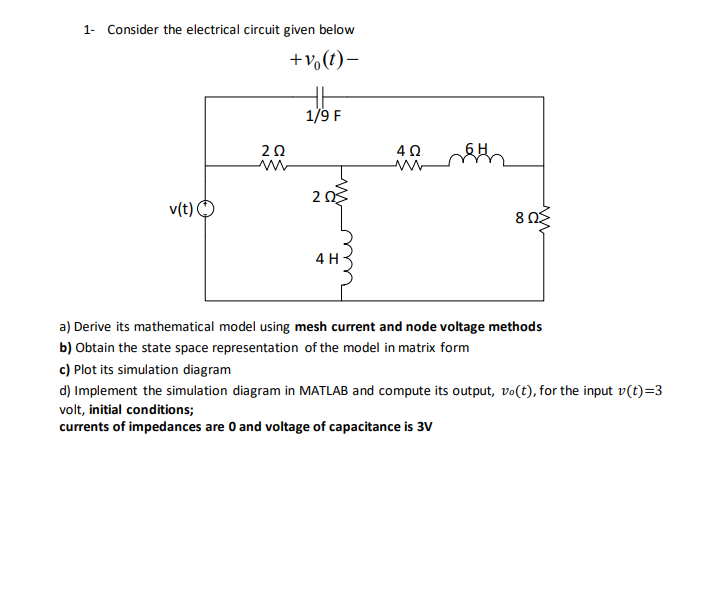 Solved 1. Consider the electrical circuit given below | Chegg.com