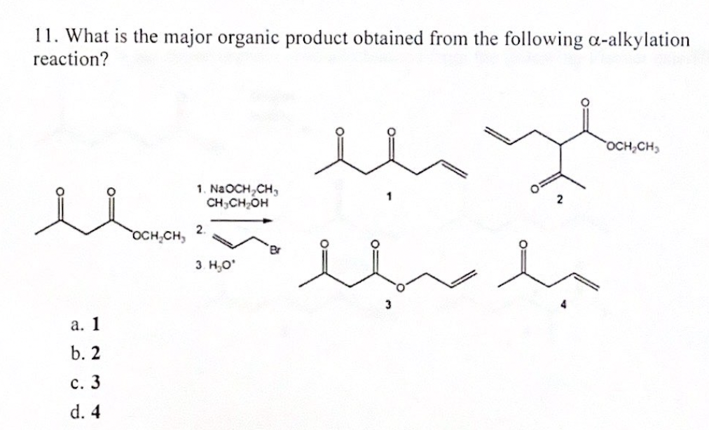 Solved 11. What is the major organic product obtained from | Chegg.com