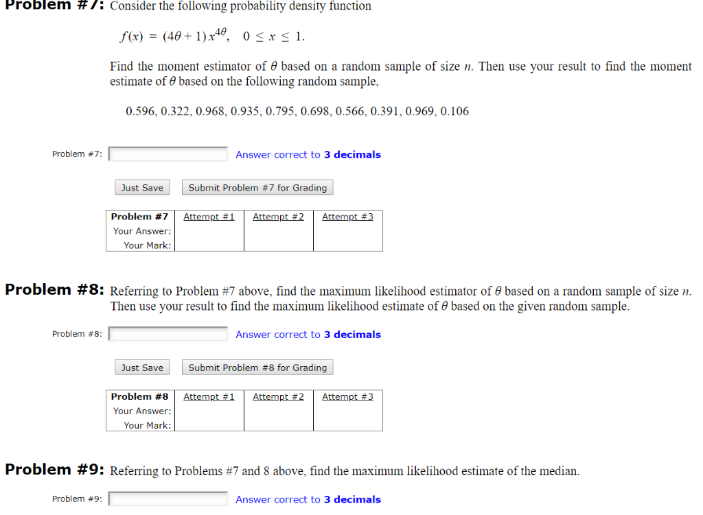 Solved Problem #/; Consider The Following Probability | Chegg.com