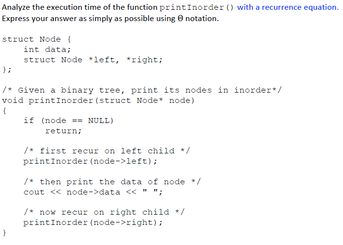 Solved Analyze the execution time of the function | Chegg.com