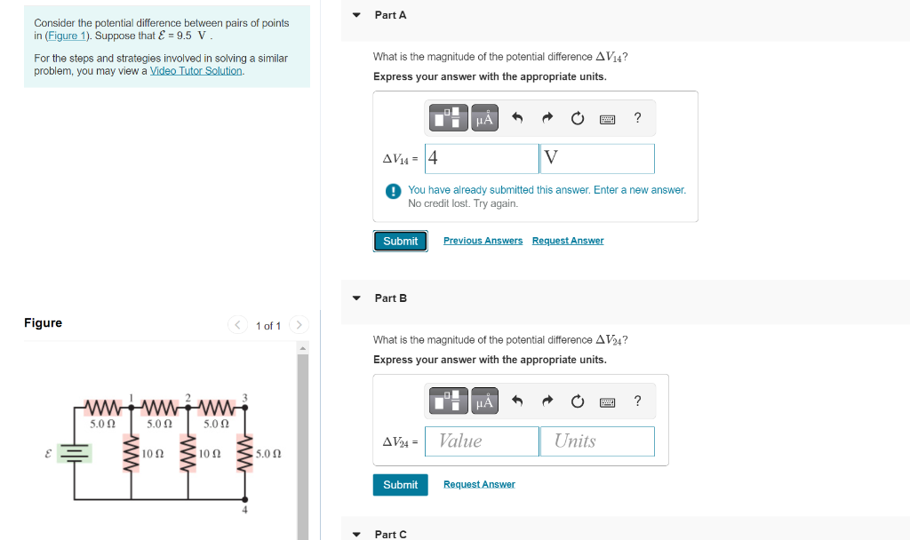 Solved Consider the potential difference between pairs of | Chegg.com